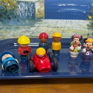 Vintage Fisher-Price Little People Toy Set - Red, Yellow, Blue